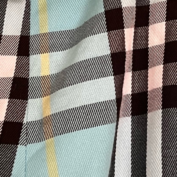 𝐁𝐮𝐫𝐛𝐞𝐫𝐫𝐲 Vintage Cotton Plaid Skirt Blue Size 6/Small - Picture 10 of 10